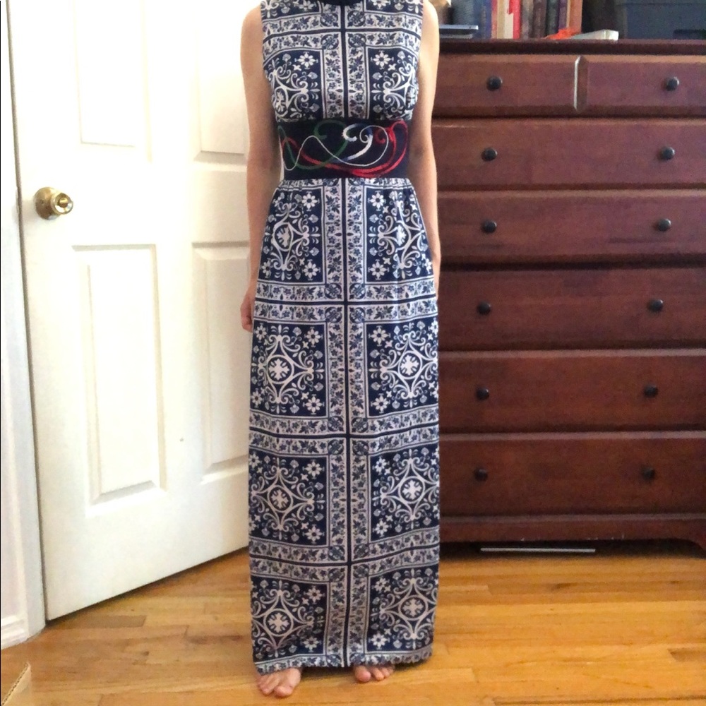 70s maxi gown with slits